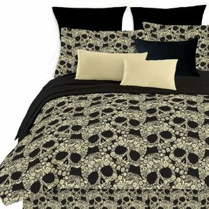 Flower skull comforter set